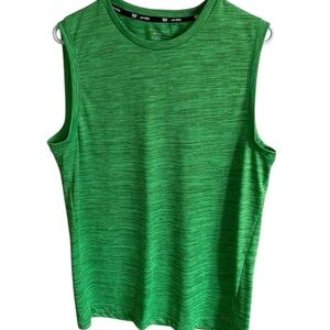 Green Muscle Tee with Crew Neck and Sleeveless Design size small